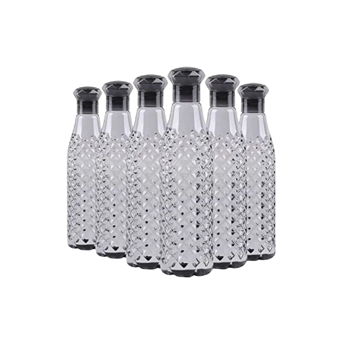 Pack of 6 black water bottle pack of 6 1000 ml Bottle Plastic
