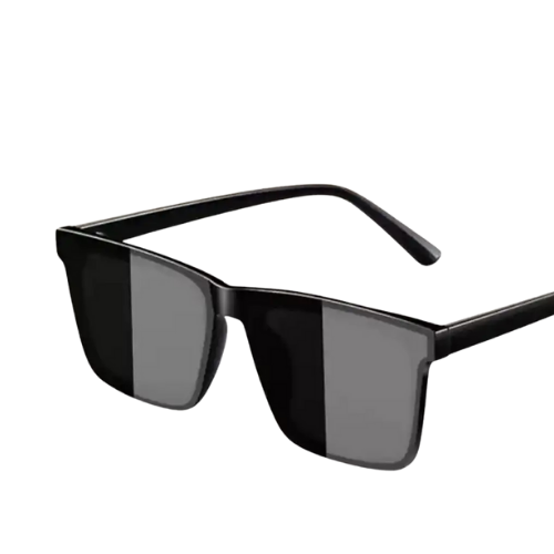 Retro Square Sunglasses (For Men & Women, Black)