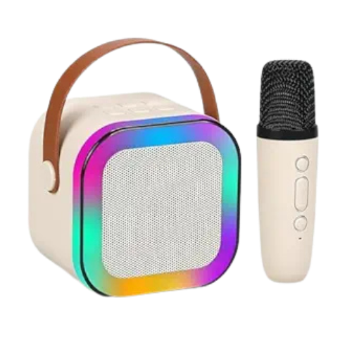 Bluetooth  Speaker with Wireless Mic Dynamic LED Lights