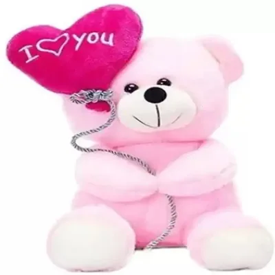 Balloon Heart Teddy Bear Pink