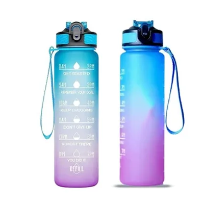 Pack of 1 leak proof design water bottle 1000 ml Bottle Silicone